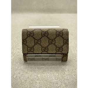 GUCCI◆コインケース_GGキャンバス/レザー/BEG/レディース