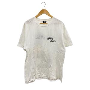 STUSSY◆ローマの休日/Tシャツ/L/コットン/WHT