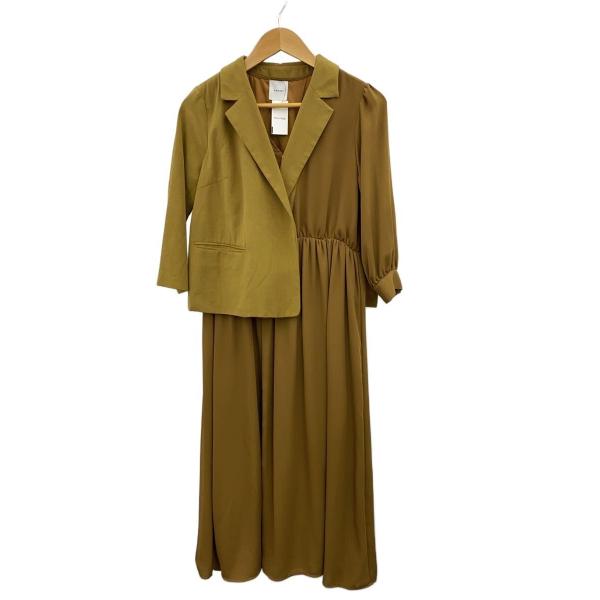 AMERI◆長袖ワンピース/S/ポリエステル/CML/無地/0191520330