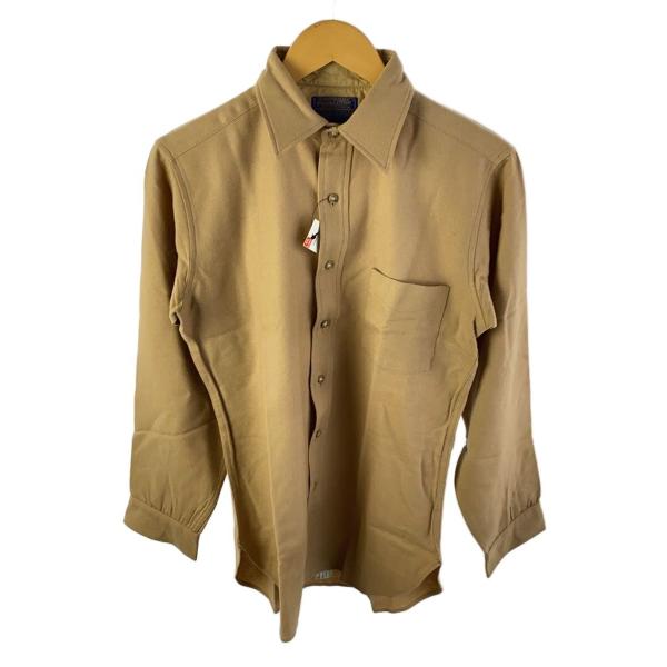 PENDLETON◆シャツ/S/ウール/BEG/無地/70S/USA製