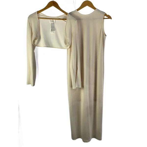 AMERI◆ワンピース/M/ポリエステル/IVO/無地/02310520290