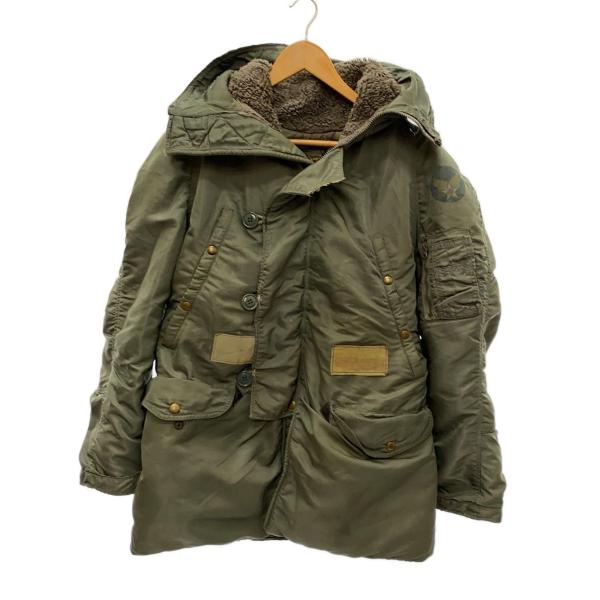 US.ARMY◆フライトジャケット/--/--/KHK/N-3B/黒タグ/50s〜60s/CROWN...