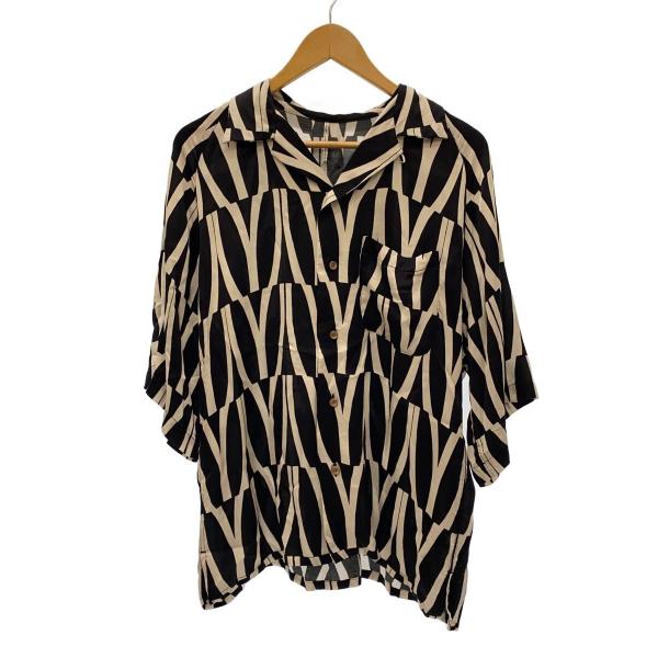 m’s braque◆アロハシャツ/38/レーヨン/BLK/総柄/2333233/23SS/RAGL...