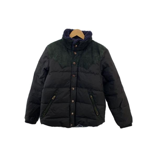 TMT◆LEATHER COMBINATION DOWN/ダウンジャケット/S/ナイロン/BLK/T...