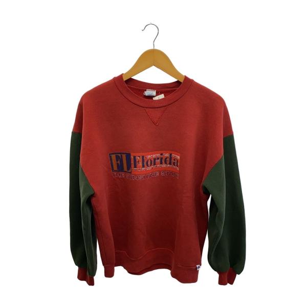 RUSSELL ATHLETIC◆90s/USA製/FLORIDA/スウェット/L/コットン/レッド...