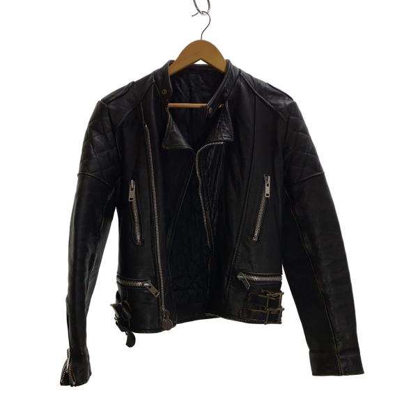 70s〜80s/ライダースジャケット/レザー/ブラック/ダメージ有