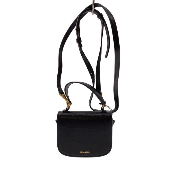 JIL SANDER◆HALO MINI BAG/型ショルダーバッグ/レザー/BLK/J07WG00...