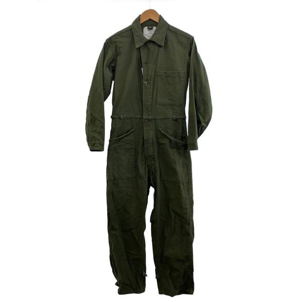 US.ARMY◆80s/TYPE1/オールインワン/S/コットン/カーキ/無地