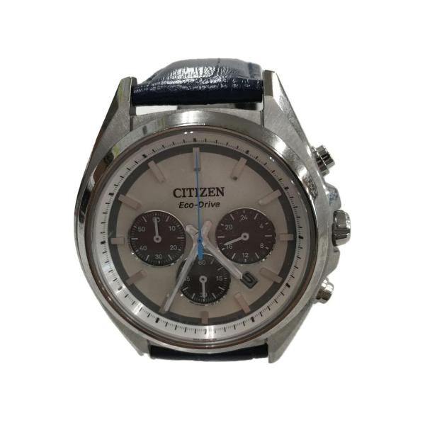 CITIZEN◆クォーツ腕時計/アナログ/レザー/GRY/BLU/GN-4W-S-12G