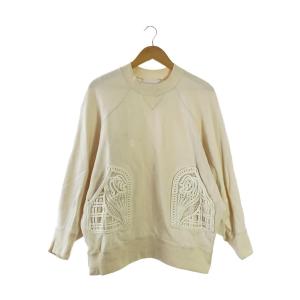 mame kurogouchi◆Oversized Embroidered Sweatshirt/2/コットン/IVO/MM21PS-JS707｜ssol-shopping