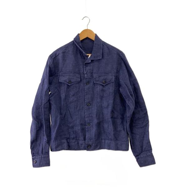 Bagutta◆トラッカーシャツジャケット/M/リネン/NVY/NCLINT-GLW