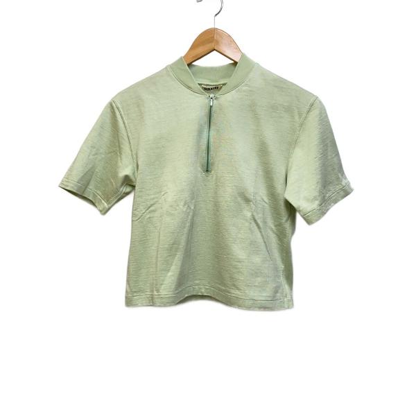 AURALEE◆トップス/1/コットン/GRN/無地/A25ST03VP