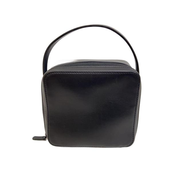 AURALEE◆ハンドバッグ/レザー/BLK/無地/A25AB02AE