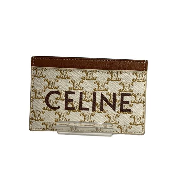 CELINE◆カードケース/PVC/WHT/総柄/レディース