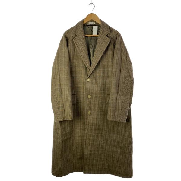 AURALEE◆チェスターコート/4/ウール/BEG/チェック/A20AC01BN//