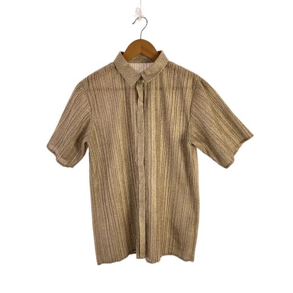 AMERI◆半袖シャツ/S/ポリエステル/BEG/02310480230