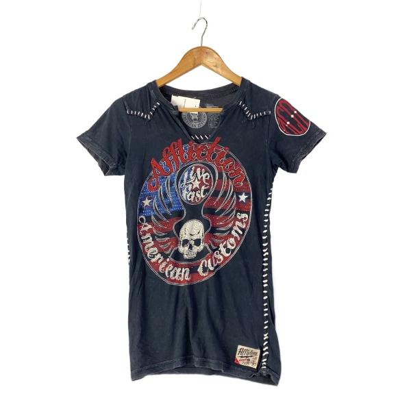 Affliction◆Tシャツ/S/コットン/BLK//