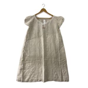 EURO VINTAGE◆リネンスモック/半袖ワンピース/--/--/CRM//