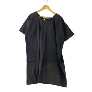 EURO VINTAGE◆リネンスモック/半袖ワンピース/--/--/BLK//