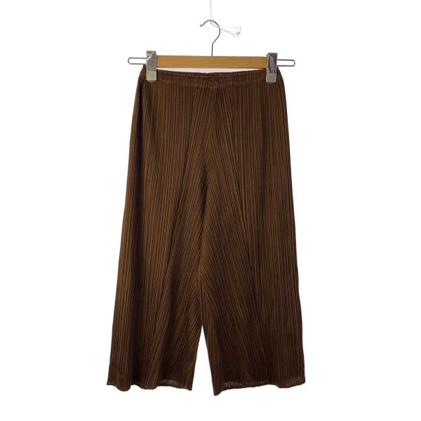 PLEATS PLEASE ISSEY MIYAKE◆クロップドパンツ/1/ポリエステル/BRW/P...