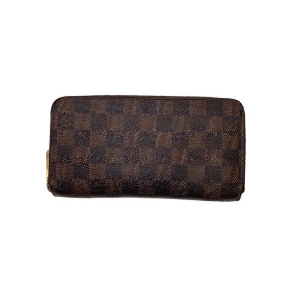 LOUIS VUITTON◆1)ジッピー・ウォレット_ダミエ・エベヌ/PVC/BRW/レディース//