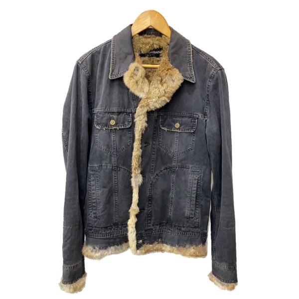 DOLCE&amp;GABBANA◆archive/デニムファージャケット/ラビットファー/ジャケット/48...