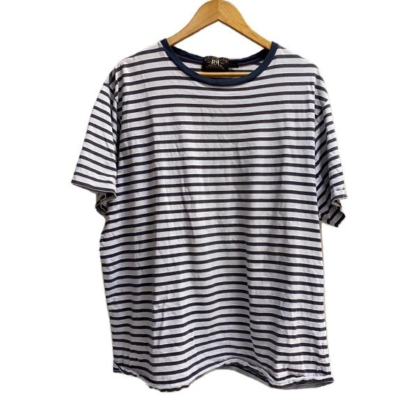 RRL◆三ツ星タグ/Tシャツ/XXL/コットン/ブルー/ボーダー