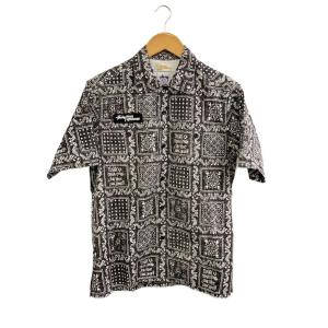 STUSSY◆×reyn spooner/Lahaina Garage Shirt/S/コットン/ブラック/ペーズリー//