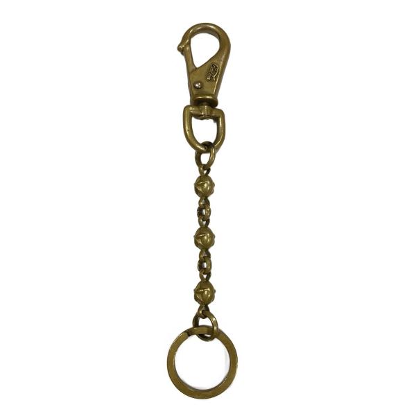 CALEE◆STAR BALL CHAIN KEY RING/真鍮/ゴールド/メンズ