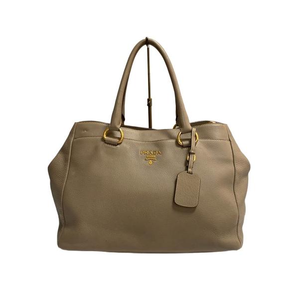 PRADA◆2WAY/ショルダーバッグ/レザー/BEG/BR4393
