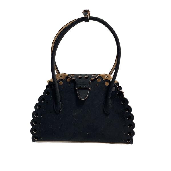 MARY AL TERNA◆ENSOU/マイクロスウェードミニハンドバッグ/スウェード/BLK//