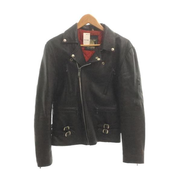 666 Leather Wear◆MADE IN ENGLAND/ダブルライダースジャケット/36/...