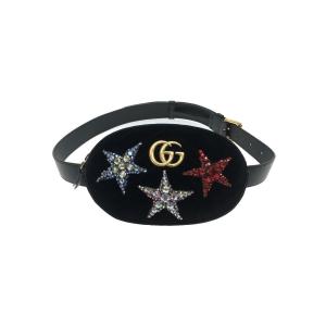 GUCCI◆ウエストバッグ/ベロア/BLK/無地/476434//｜ssol-shopping