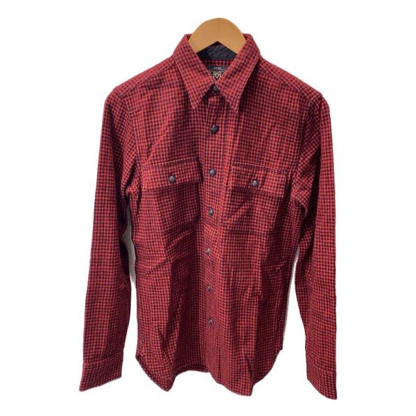 RRL◆ネルシャツ/XS/ウール/RED/ギンガムCK/HS-RD-KS-3716