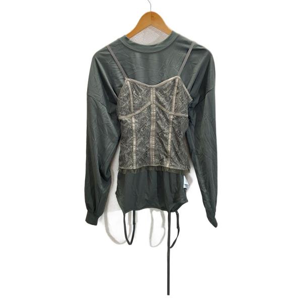 AMERI◆長袖カットソー/FREE/レーヨン/GRN/01410320250//