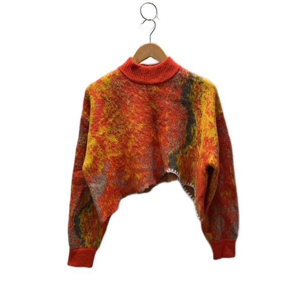 AMERI◆UND RUST ART KNIT TOP/ニット・セータ-/アクリル/ORN/総柄/0...