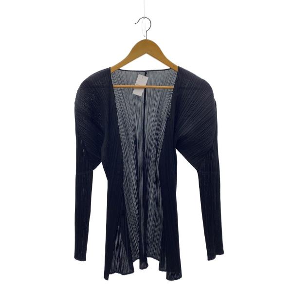 PLEATS PLEASE ISSEY MIYAKE◆カーディガン(薄手)/3/ポリエステル/BLK...