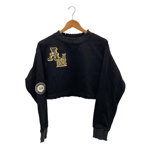 AMERI◆スウェット/FREE/コットン/BLK/無地/01410380280/WAPPEN SW...