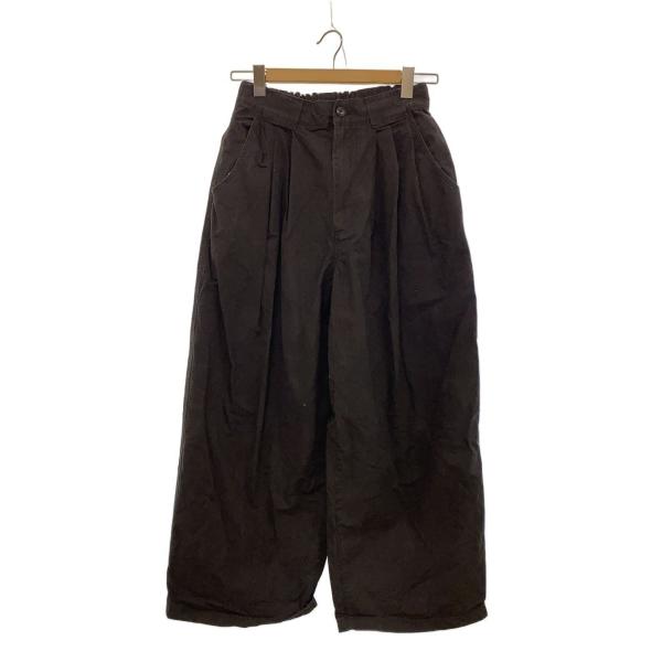 MANON◆LIP CLOTH THREE TUCK WIDE PANTS/O/ブラック/MNN-P...