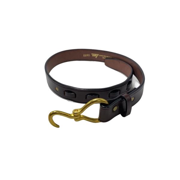 TORY LEATHER◆ベルト/レザー/BRW/無地/メンズ//