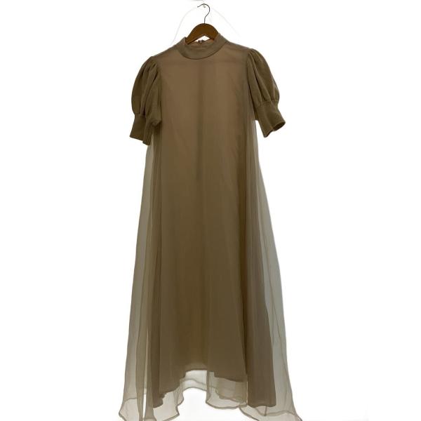 AMERI◆半袖ワンピース/M/ポリエステル/BEG/02110540171