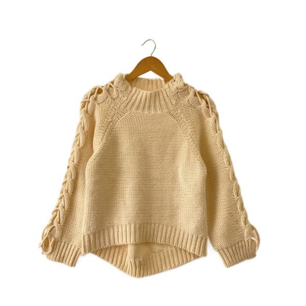 AMERI◆ニット・セーター(厚手)/--/アクリル/WHT/無地/02920120160