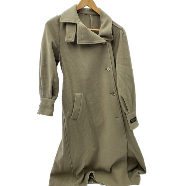 AMERI◆コート/S/ウール/BRW/01020730570/POOFY FLARE LONG C...