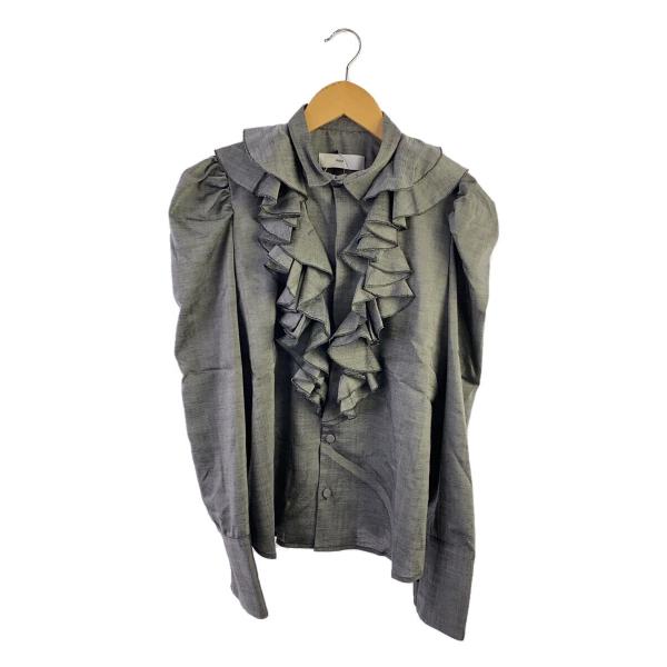 TOGA PULLA◆25SS/LAB TROPICAL FRILL SHIRT/長袖ブラウス/38...