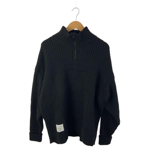 WTAPS◆SUB SWEATER POLY/ニット/3/ポリエステル/BLK/無地/242MADT...