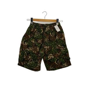 STUSSY◆ショートパンツ/S/コットン/KHK/レオパード/elasticstuff/カモフラージュ//