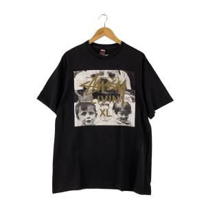 STUSSY◆Tシャツ/XL/コットン/BLK/LIVIN//PHOTO