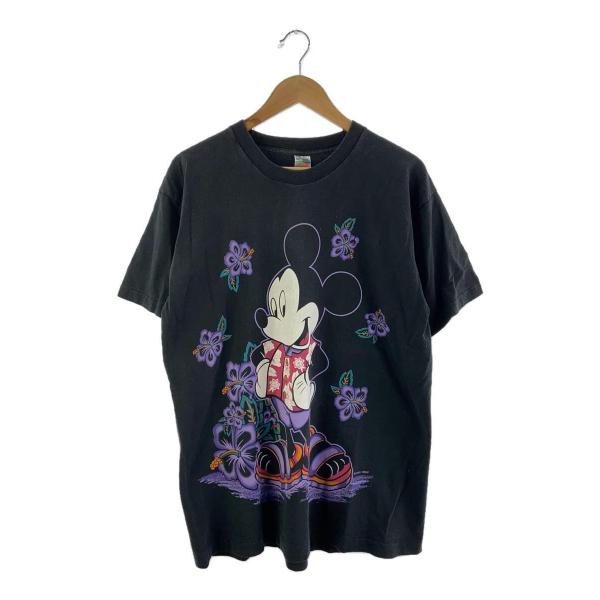 MICKEY MOUSE◆Tシャツ/one/コットン/BLK