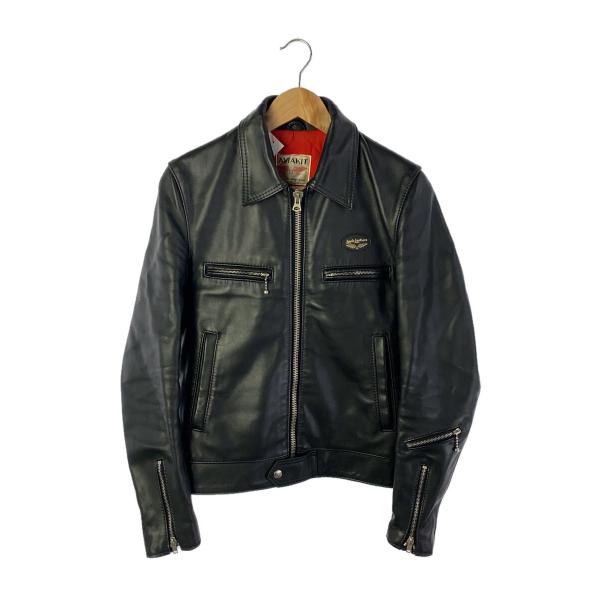 Lewis Leathers◆シングルライダースジャケット/34/レザー/BLK/無地