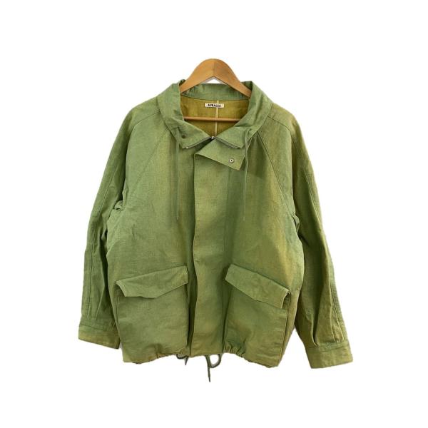 AURALEE◆ジャケット/3/コットン/GRN/無地/A24SB01OC/色褪せ有